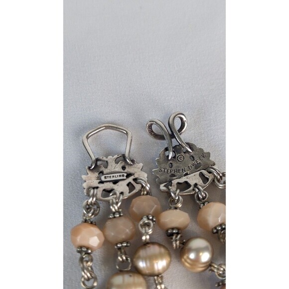 Stephen Dweck Vintage Necklace Triple Strand Smoky Quartz Sterling Silver Estate - Picture 6 of 10